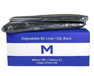 Small Wheelie Bin Liner 120L Black