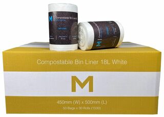 Bin Liner 18L White Compostable - Matthews