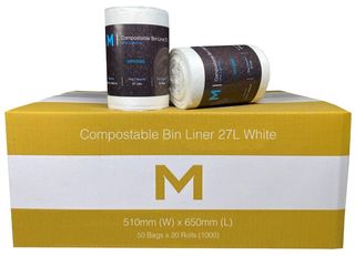 Office Bin Liner 27L Compostable 27L whiteW - Matthews