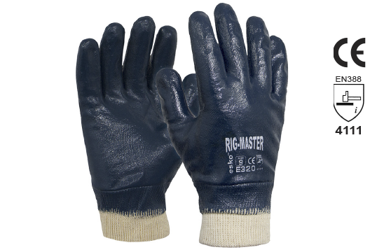 Nitrile Full Dip Glove, Size 9 - Esko Rig-Master