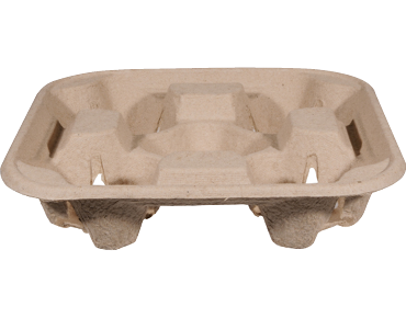 Enviroboard' 4 Cup Carry Tray, Natural (suit 8 - 24oz Cups) - Castaway