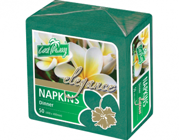 Elegance' Dinner Napkins, Quarter Fold, Pine Green - Castaway