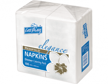 Elegance' Dinner Napkins Catering Pack, RediFold', White - Castaway