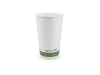 Hot Cup white double wall PLA-lined 16oz 89 lid x 135mm, Carton 500 - Vegware