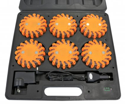 LED Road Flare, Kit of 6, Rechargeable, With Charger - Esko