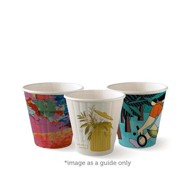 8oz Coffee Cup Leaf (90mm) Double Wall - BioPak