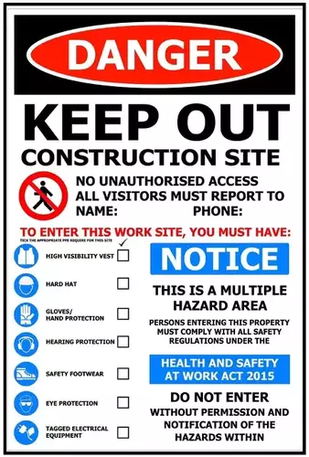 Construction Site Board DS2001 600x800 ACM