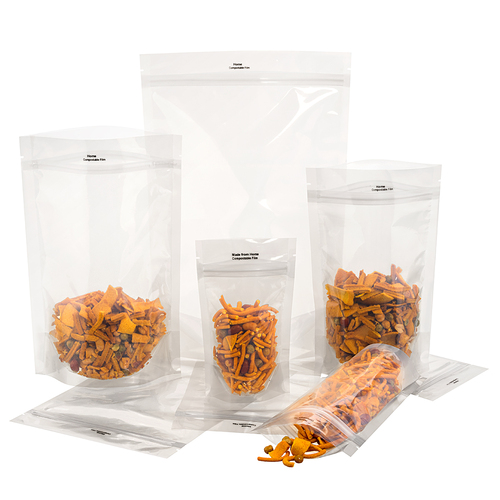 Standup Pouch Compostable Clear 100g 120x190x80mm