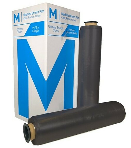 Premium Hand Stretch Film BLACK 500mm x 400m x 15mu - Matthews