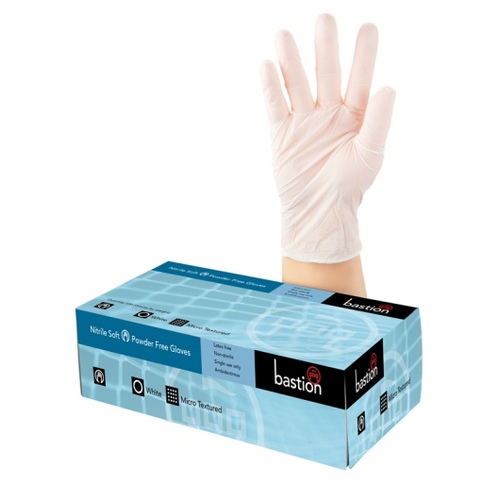 Nitrile Soft White P/F Medium - Bastion
