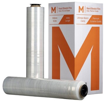  Cast Hand Stretch Film Clear, 500mm x 400m x 17mu Carton 4 - Matthews