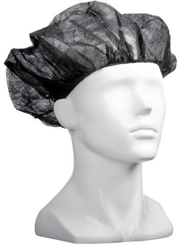 Polypropylene Bouffant Hats - Black, 610mm Wide, 12gsm (600) *For Larger Hair Styles - Matthews