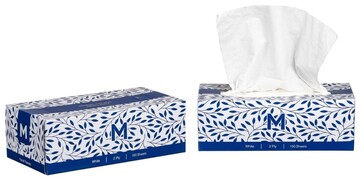 Flat Facial Tissues - White, 2 Ply, 150 Sheets, FSC Mix® Carton 30 - Matthews