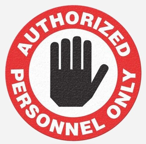 Safety Tread Floor Stickers 430mm - Red/White AUTHORISED PERSONNEL - AMS