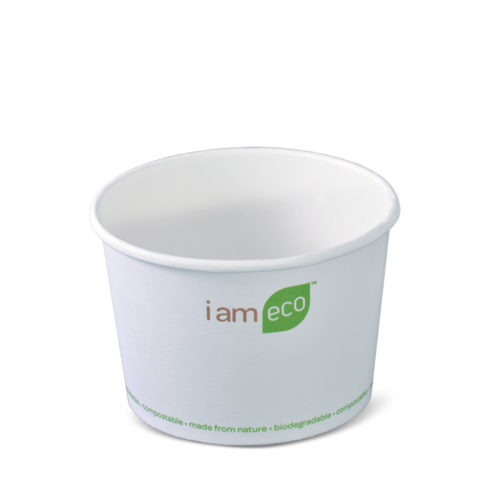 16oz Paper Eco Bowl I Am Eco' White 480ml - Detpak
