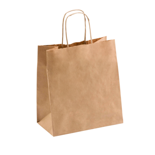 Small Twist Handle Delivery Bag Brown 245 x 220 x 120 - Detpak