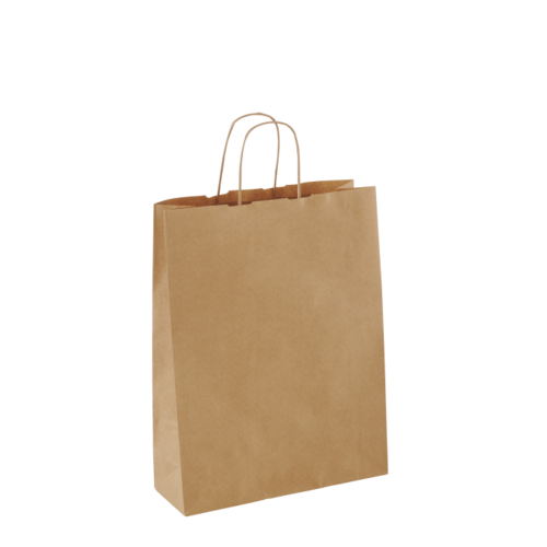 Small Paper Twist Handle Carry Bag (Lightweight) Brown 320 x 240 x 120 - Detpak