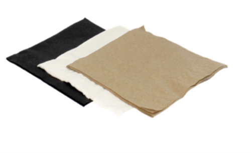 Cocktail Napkin - Black - 1/4 fold - 2 ply - Green Choice