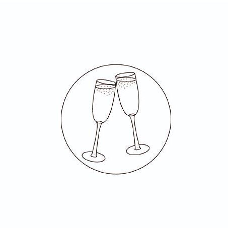 Herbin Round Wax Seal Champagne Glasses