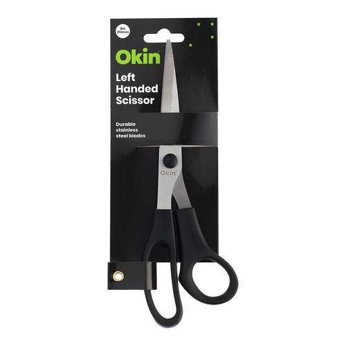 Okin Scissors Left Handed 8 Inch Black Handle