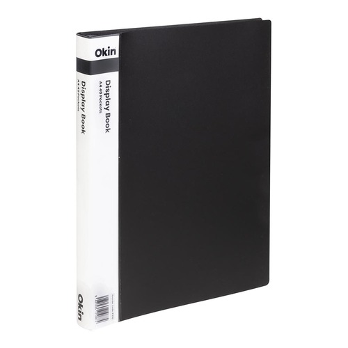 Okin Display Book A4 with Insert Spine 40 Pocket Black
