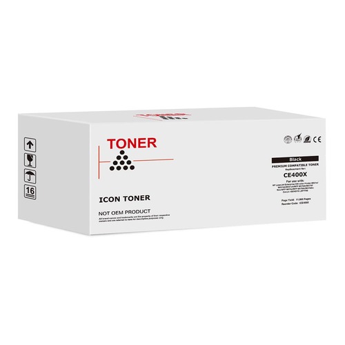 Icon Compatible HP CE400X CE250X Black Toner Cartridge (507X)