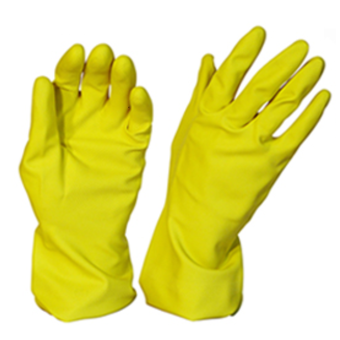 Silverlined Rubber Gloves Small Yellow (Pack 12 pairs) - Selfgard