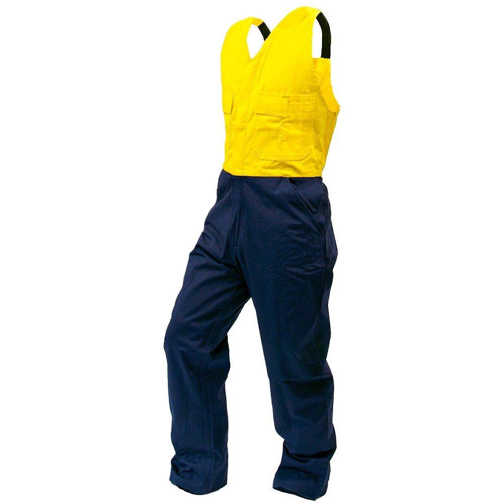 Overall Action Bib, 300Gsm Cotton, Yellow/Navy, Do-Size 12
