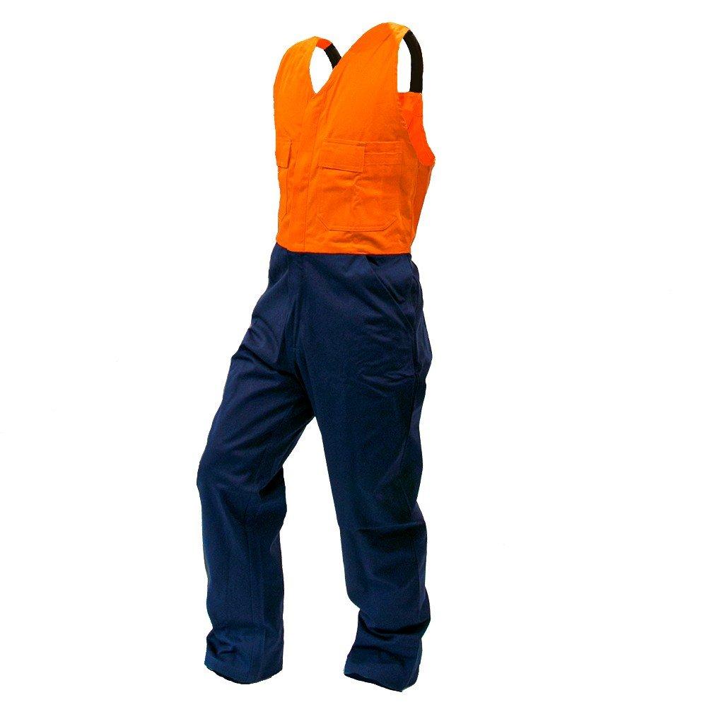 Overall Action Bib, 300Gsm Cotton, Orange/Navy, Do-Size 4