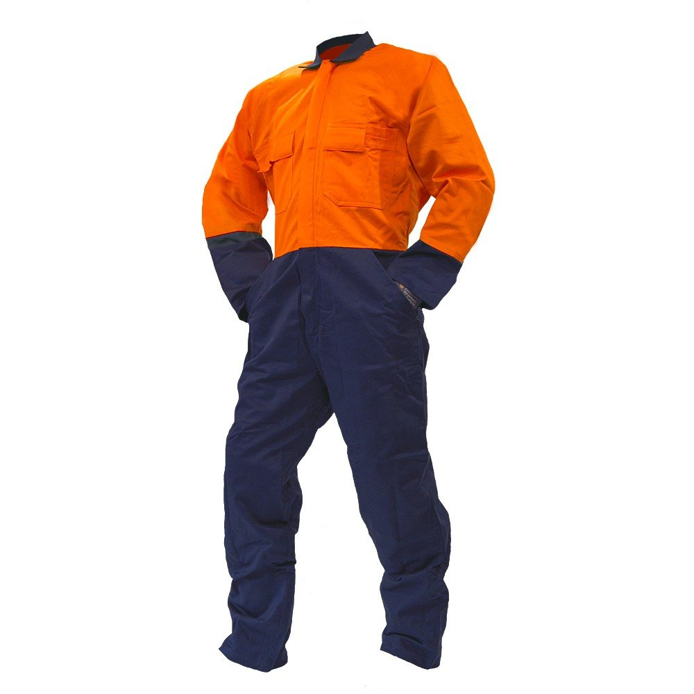 Overall Ls, 240Gsm Poly/Cotton, Orange/Navy Do, Si-Size 6
