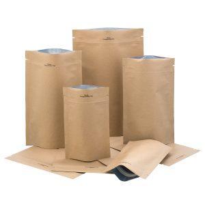 Stand up pouch 70g Compostable Kraft 110mm x 170mm x70mm
