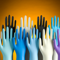 Colour coded nitrile gloves