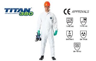 TITAN' '380' BWF Fabric, BioHazard Type 5&6 Coverall 2X-LARGE - Esko