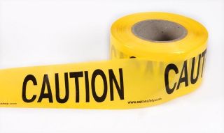Tape "CAUTION" Black on Yellow, 75mm x 100m - Esko