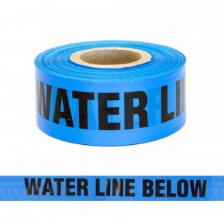 Tape 'CAUTION BURIED WATER MAIN", Blk/Blue, 75mm x 250m - Esko