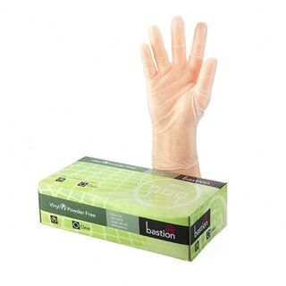 Vinyl PowderFree Clear Gloves MEDIUM - Bastion