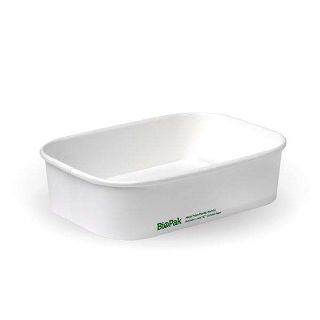 500ml Rectangle PLA lined container - FSC Mix - white - BioPak