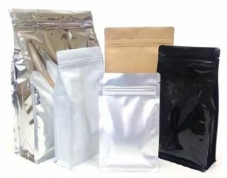 Flat Bottom with Zipper Food Pouch 1Kg White Shiny 195X90X295mm Carton 500