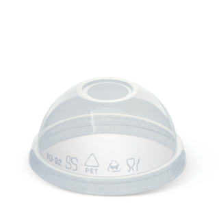 Medium Pet Dome Clear Lid Clear Fits: 92mm & 93mm  cups   - Detpak