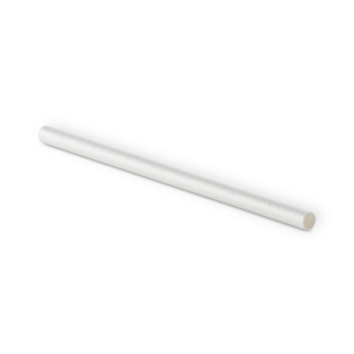 Paper Straw Endura White  10mm X 210mm Unwrapped White 10MM X 210MM    - Detpak