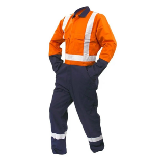 Overall Ls, 200Gsm Cotton Ripstop, Orange/Navy  Dn-Size 13